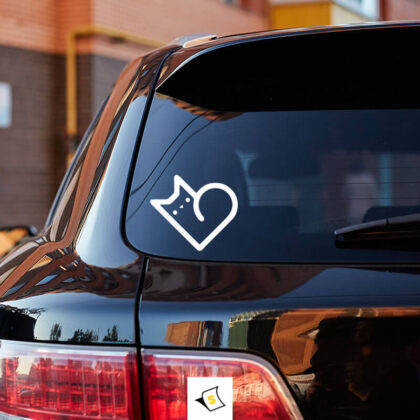 Стикер за кола Обичам котки