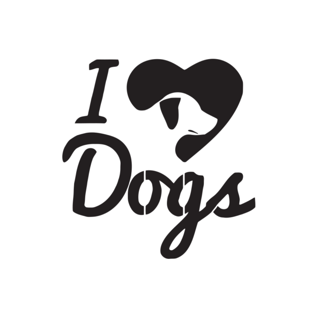 Стикер за кола - I love Dogs