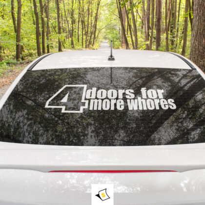 Стикер за кола 4 Doors for more whores