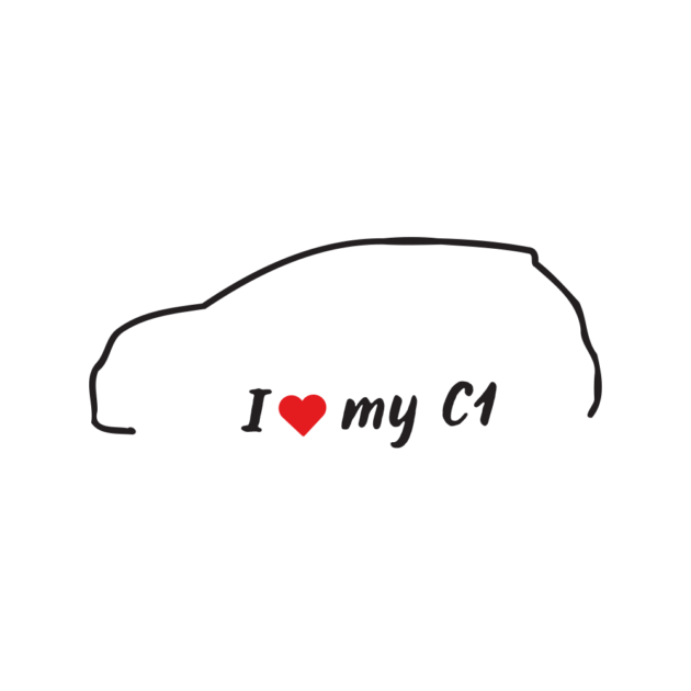 Стикер за кола - I love my Citroen C1
