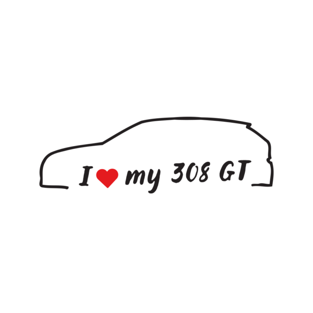 Стикер за кола - I love my Peugeot 308 GT