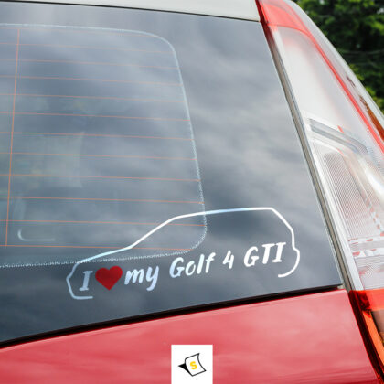 Стикер за кола - I love my vw Golf 4 GTI