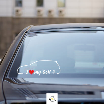 Стикер за кола - I love my VW Golf 5