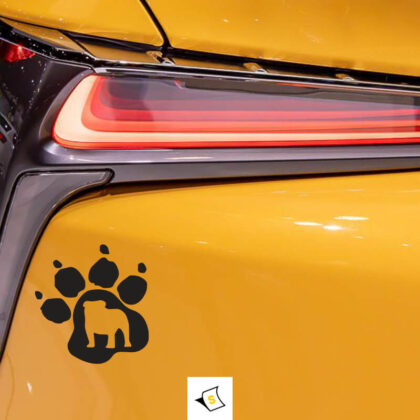 Стикер за кола - Кучешка лапа Булдог
