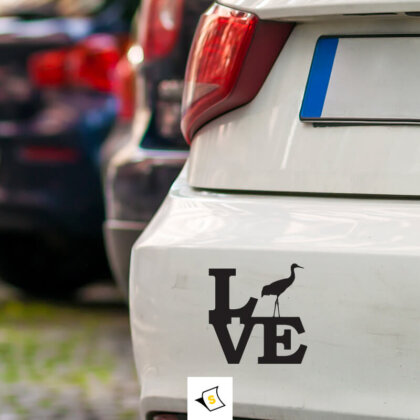 Стикер за кола - Любов! Перфектен за любителите на природата и романтиката, добавяйки уникален акцент на автомобила или любимата ви вещ.