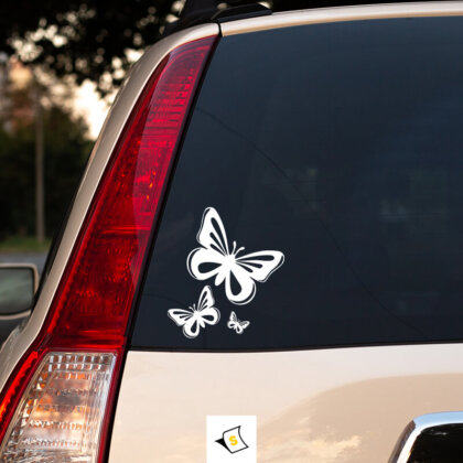 Стикер за кола - Пеперуди добавящи уникален и цветен акцент на превозното средство. Идеален за любителите на природата и ярките дизайни.