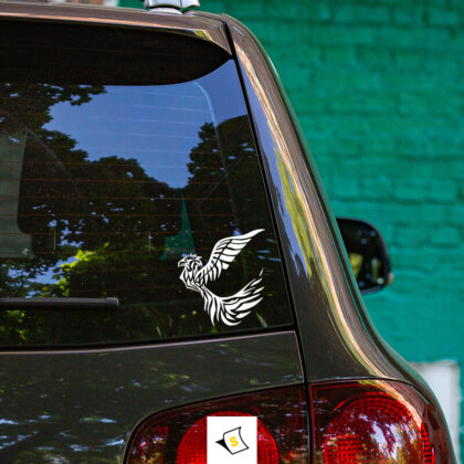 Стикер за кола - Красив Летящ Феникс Стикер за кола с изображение на красив летящ феникс, изобразен в ярки цветове. Символизиращ възраждане и трансформация, този елегантен дизайн добавя уникалност и стил на вашия автомобил. Изработен от устойчиви материали, стикерът е идеален за хора, които искат да изразят своята индивидуалност.