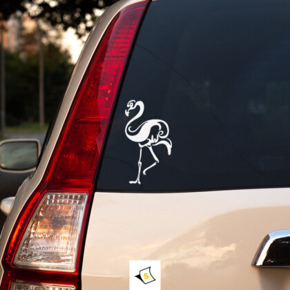 Стикер за кола - Фламинго 2 Стикер за кола с изобразено фламинго - символ на екзотика и семпла красота. Дизайнът придава уникален и свеж вид на автомобила, перфектен за любителите на приключения и ярки цветове. Изработен от устойчиви материали, този стикер е идеален за дълготрайна употреба и ще направи вашето превозно средство неповторимо.
