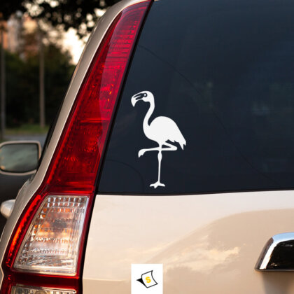 Стикер за кола - Фламинго Стикер за кола с изобразено фламинго - символ на екзотика и семпла красота. Дизайнът придава уникален и свеж вид на автомобила, перфектен за любителите на приключения и ярки цветове. Изработен от устойчиви материали, този стикер е идеален за дълготрайна употреба и ще направи вашето превозно средство неповторимо.