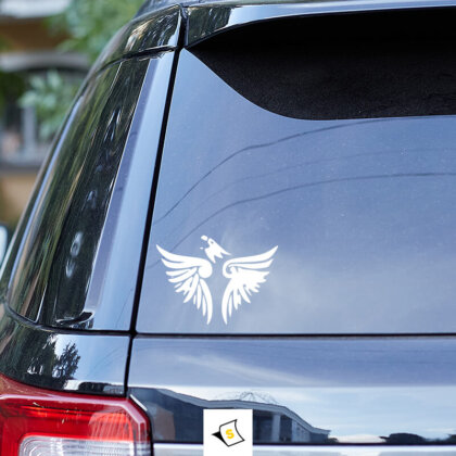 Стикер за кола - Граблива Птица Орел Стикер за кола с изображение на граблива птица орел, символизираща сила, свобода и мъдрост. Този стикер придава динамичен и смел вид на автомобила, идеален за почитателите на природата и животните.