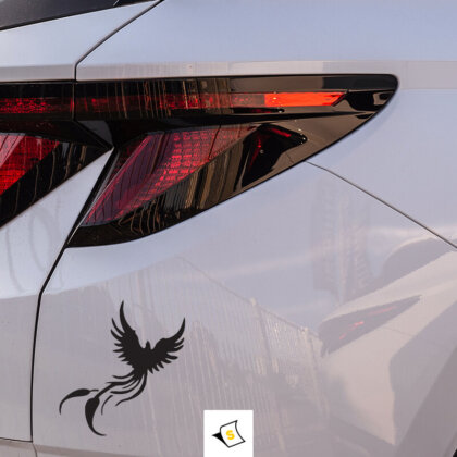 Стикер за кола - Красив Забавен Феникс Стикер за кола с изображение на феникс, символизиращ възраждане, сила и трансформация. Перфектен за всеки, който вярва в ново начало и лична еволюция.