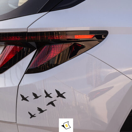 Стикер за кола с ято птици – елегантен и стилен дизайн, изобразяващ група летящи птици, които символизират свобода и природа. Перфектен за любителите на птиците и приключенията на открито, този стикер добавя индивидуалност на вашето превозно средство и напомня за красотата на природата в движение.