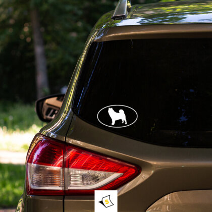 Стикер за кола - Аляски Маламут "Стикер за кола, изобразяващ мощен и величествен аляски маламут с плътна козина и отличителна, леко устремена поза. Дизайнът подчертава силата и красотата на породата, перфектен за собственици и привърженици на тези благородни северни кучета.