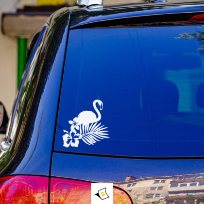 Стикер за кола - Тропическо Фламинго